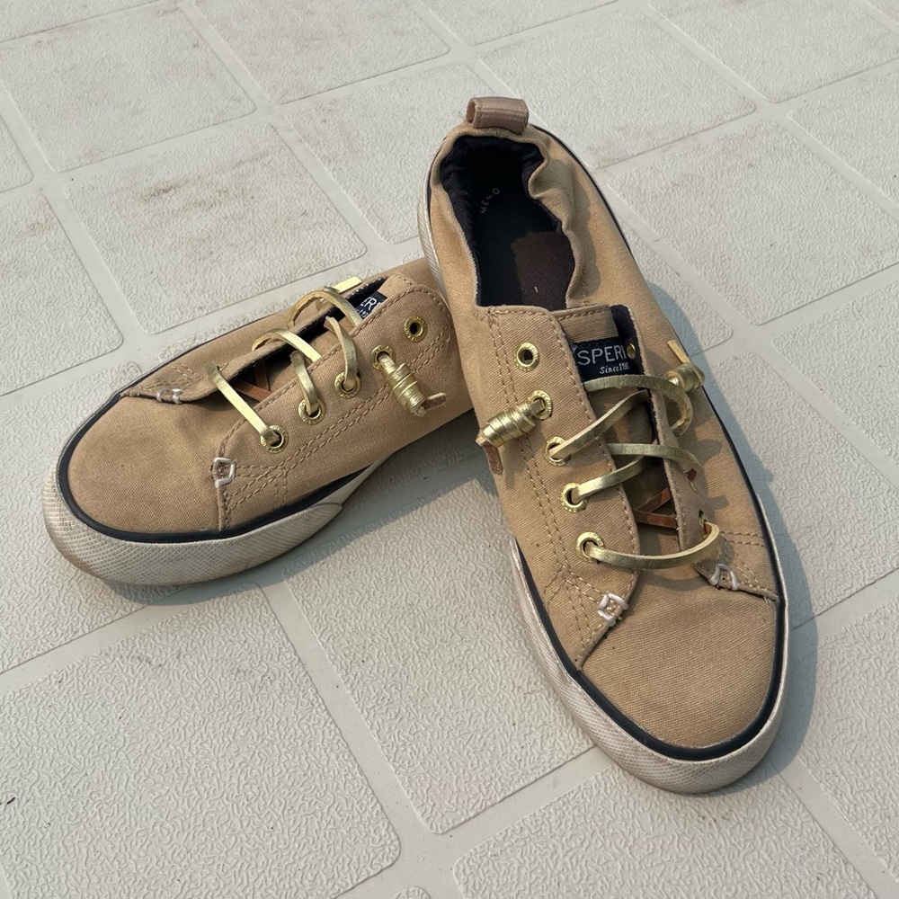 Sperry Women's Beige Canvas Sneakers